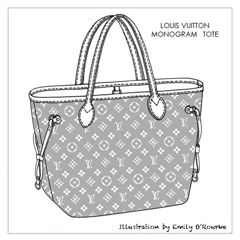 louis vuitton purse drawing